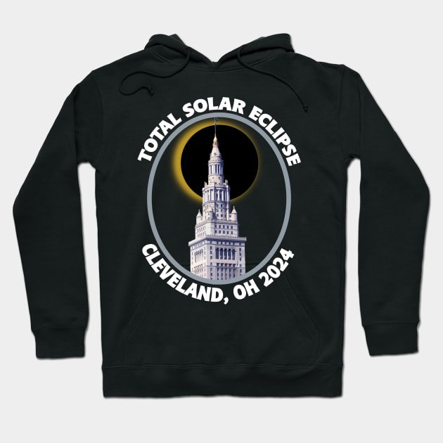 Cleveland Ohio 2024 Total Solar Eclipse Path of Totality Hoodie by DesignFunk